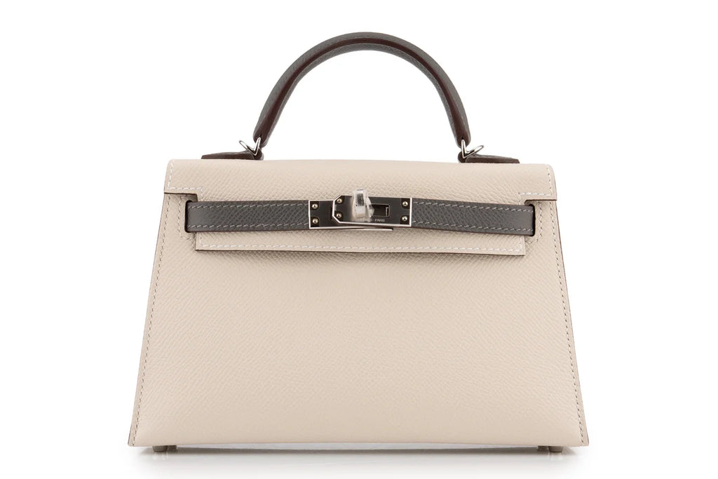 Hermès Mini Kelly HSS Epsom Craie/Gris Meyer PHW