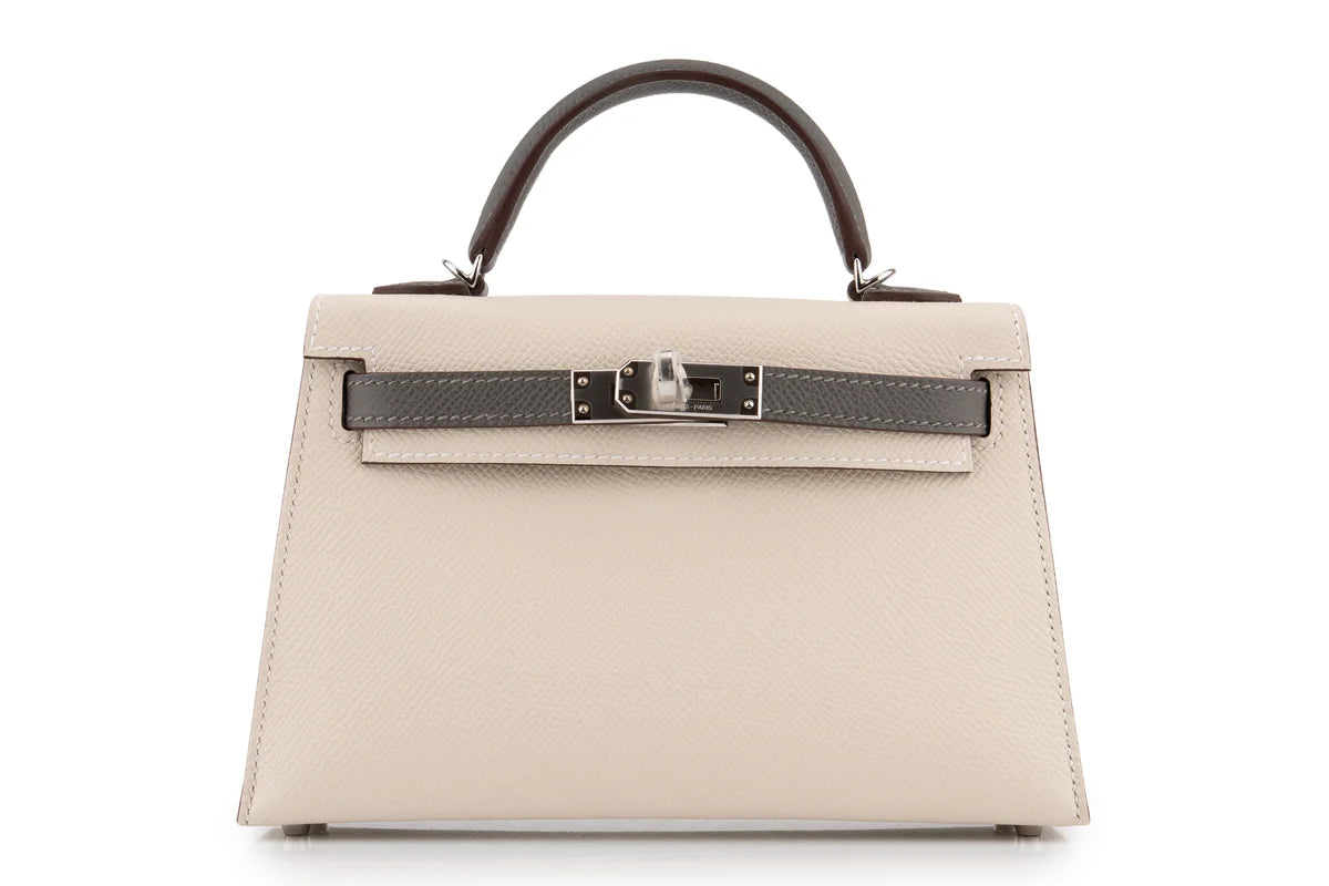 Hermès Mini Kelly HSS Epsom Craie/Gris Meyer PHW