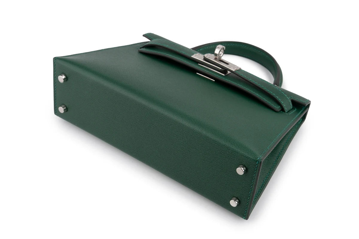Hermès Mini Kelly Veau Madame Vert Moyen PHW