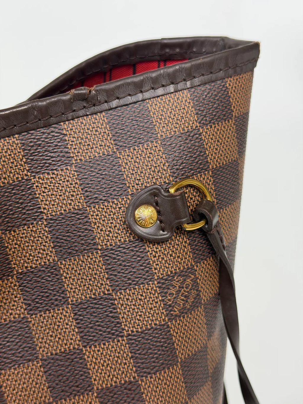 LOUIS VUITTON NEVERFULL MM IN DAMIER EBENE CANVAS GOLD HARDWARE