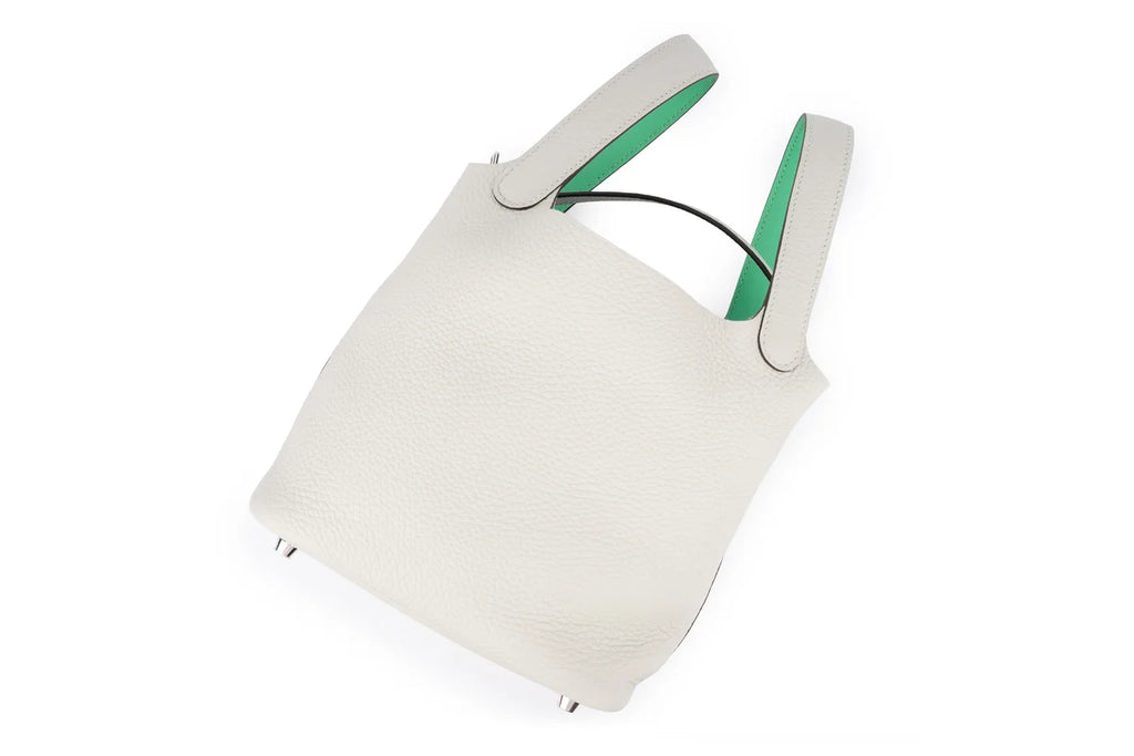Hermès Picotin 18 Clemence Gris Neve Verso Menthe PHW