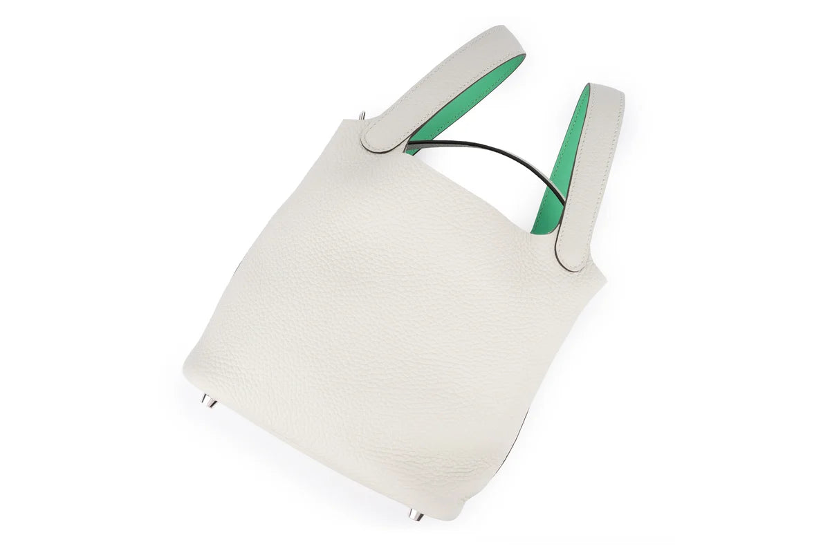 Hermès Picotin 18 Clemence Gris Neve Verso Menthe PHW