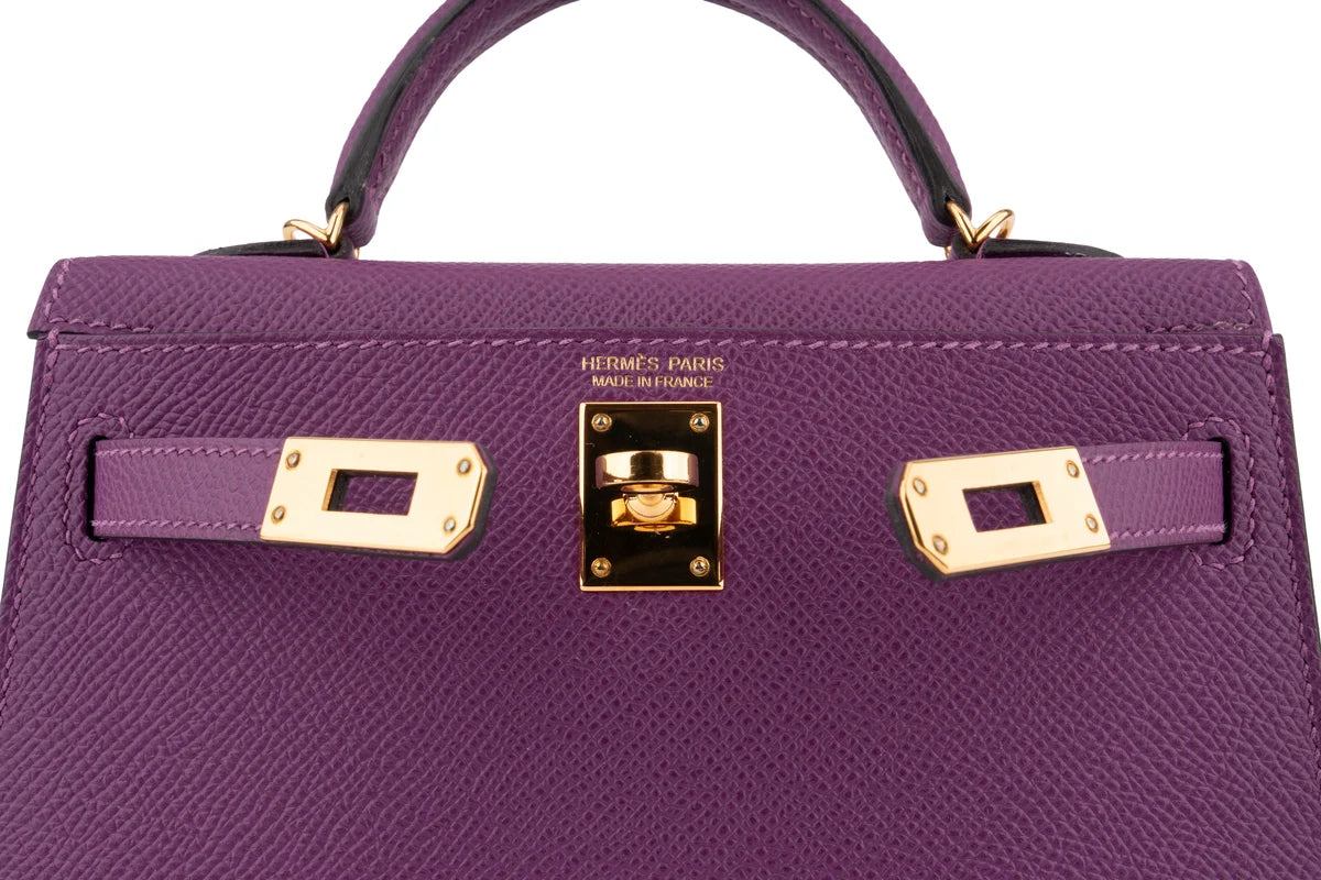 Hermès Mini Kelly Epsom Anemone GHW