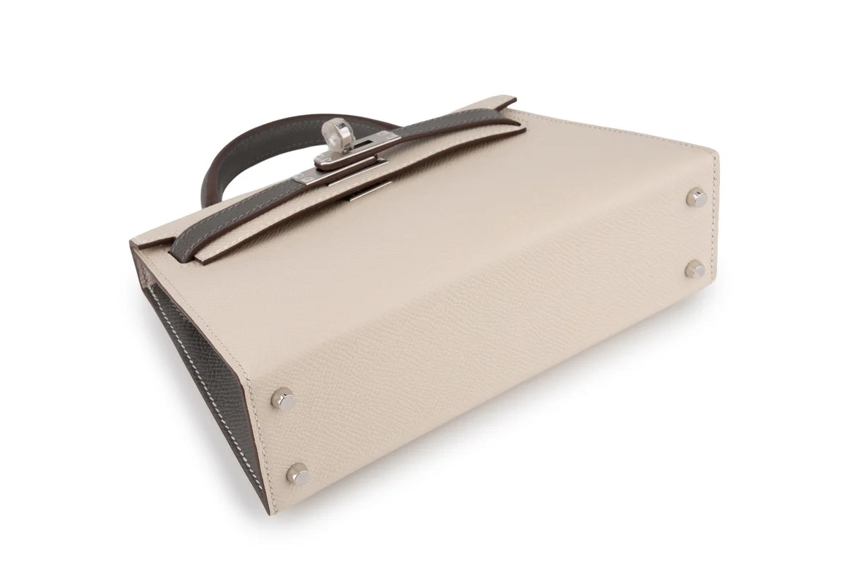 Hermès Mini Kelly HSS Epsom Craie/Gris Meyer PHW