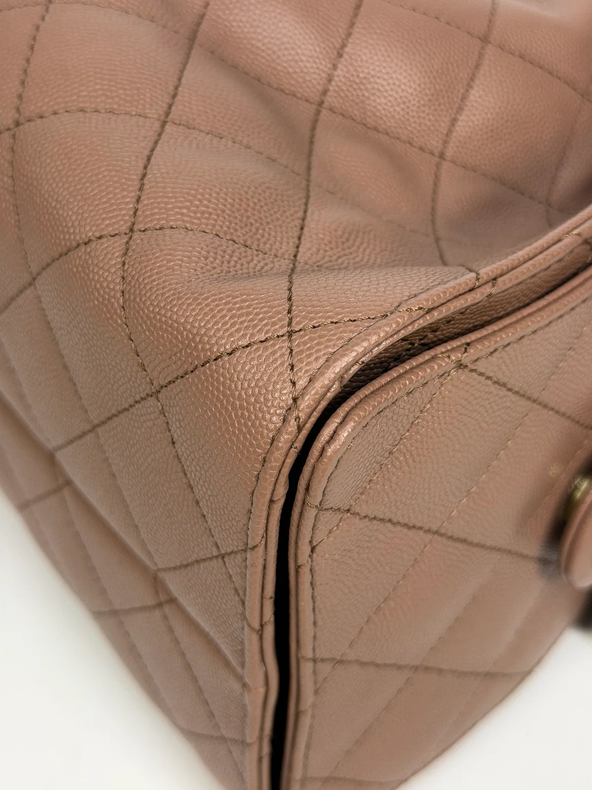 CHANEL 25 SMALL IN BROWN CAVIAR LEATHER WITH GOLD HARDWARE