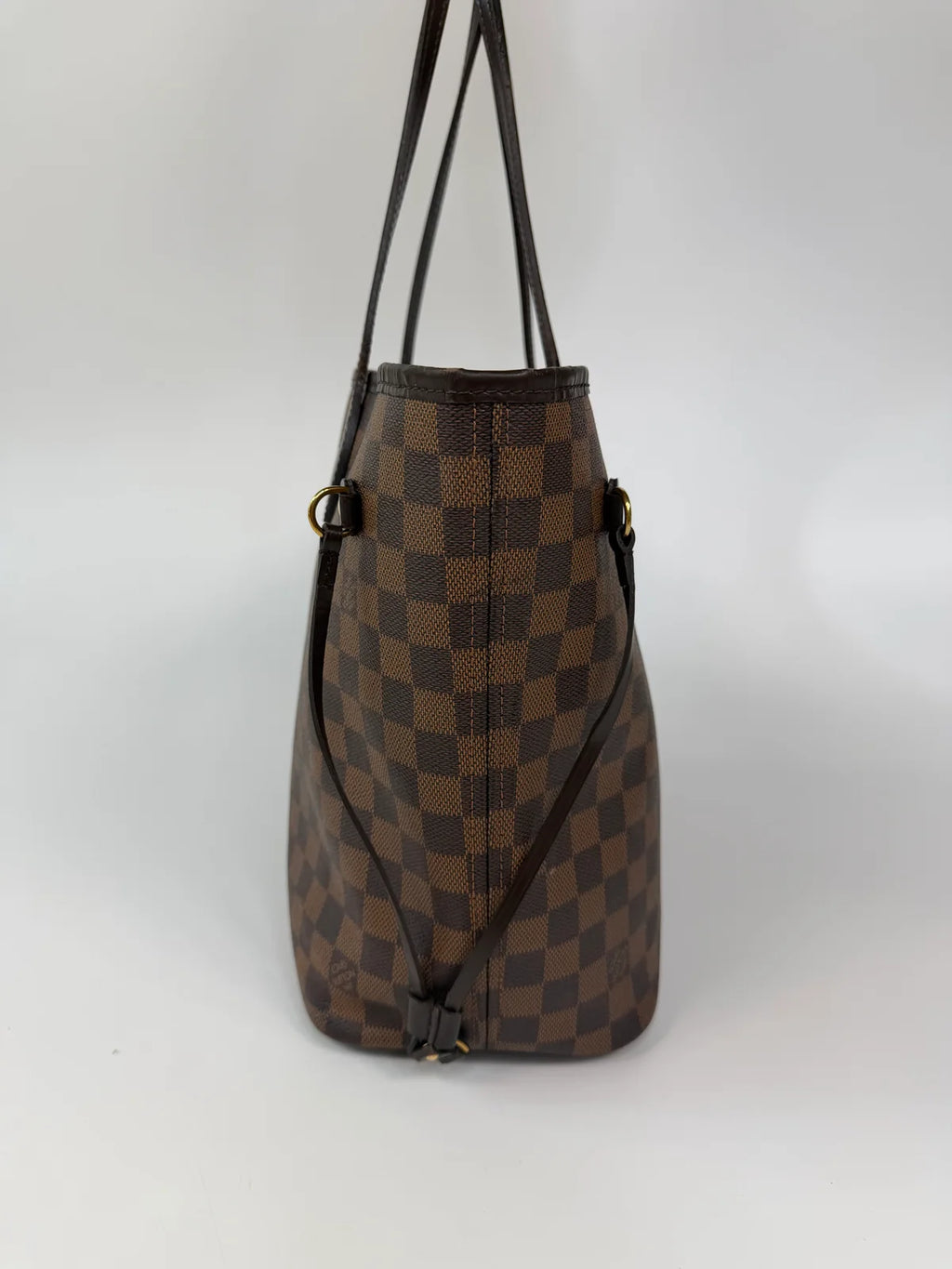 LOUIS VUITTON NEVERFULL MM IN DAMIER EBENE CANVAS GOLD HARDWARE