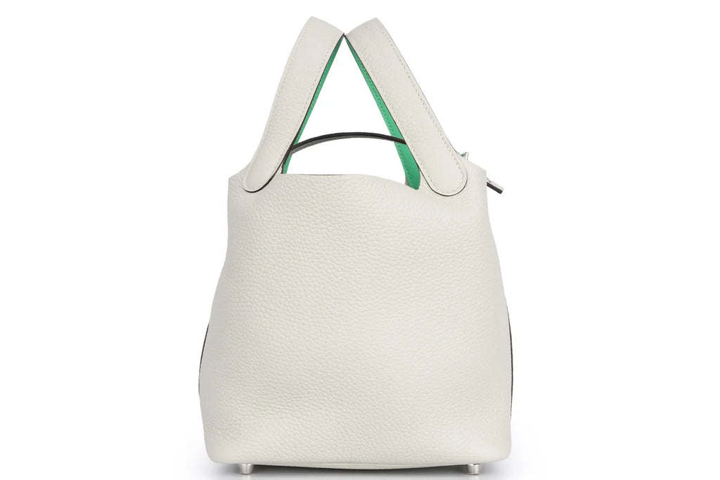 Hermès Picotin 18 Clemence Gris Neve Verso Menthe PHW