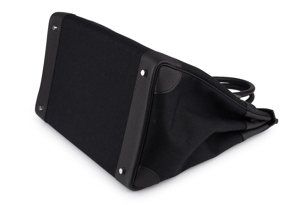 Hermès Hac 40 Military Canvas / Togo Noir PHW