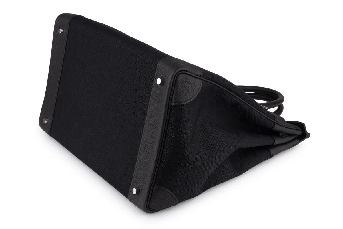 Hermès Hac 40 Military Canvas / Togo Noir PHW