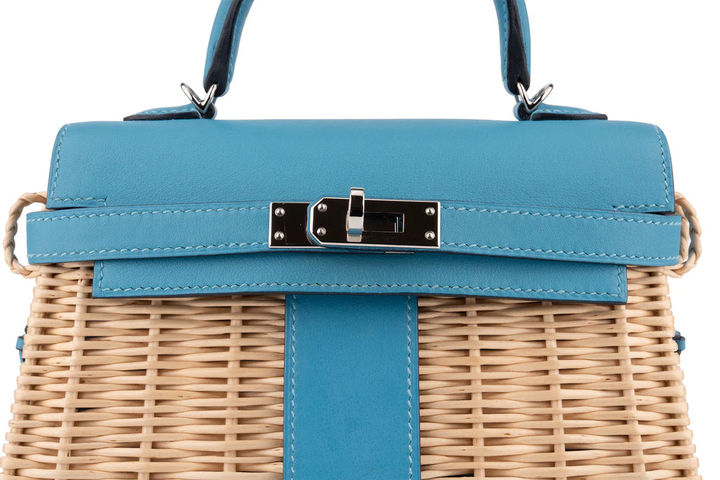 Hermès Mini Kelly Picnic Blue Du Nord PHW