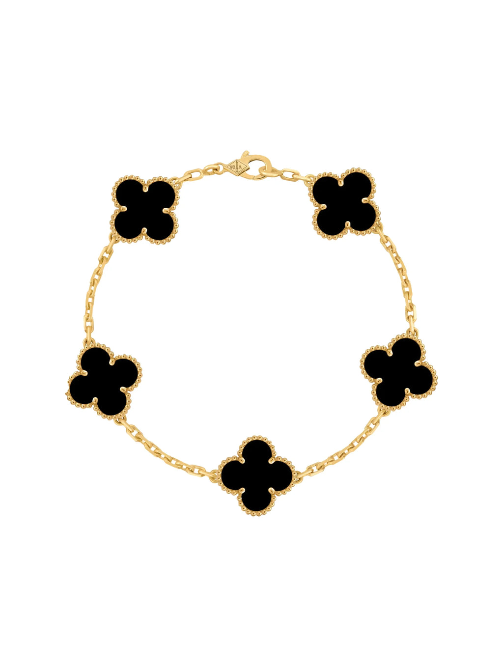 Van Cleef And Arpels Vintage Alhambra Bracelet 5 Motifs Onyx