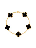 Van Cleef And Arpels Vintage Alhambra Bracelet 5 Motifs Onyx
