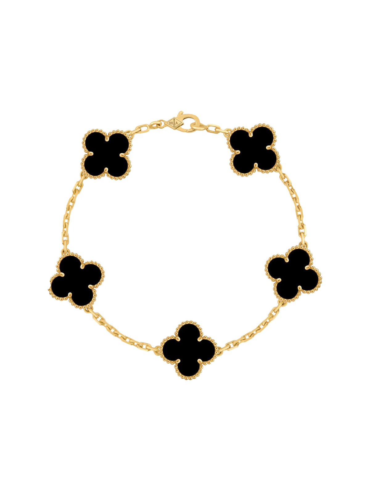 Van Cleef And Arpels Vintage Alhambra Bracelet 5 Motifs Onyx