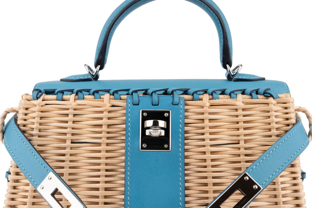 Hermès Mini Kelly Picnic Blue Du Nord PHW