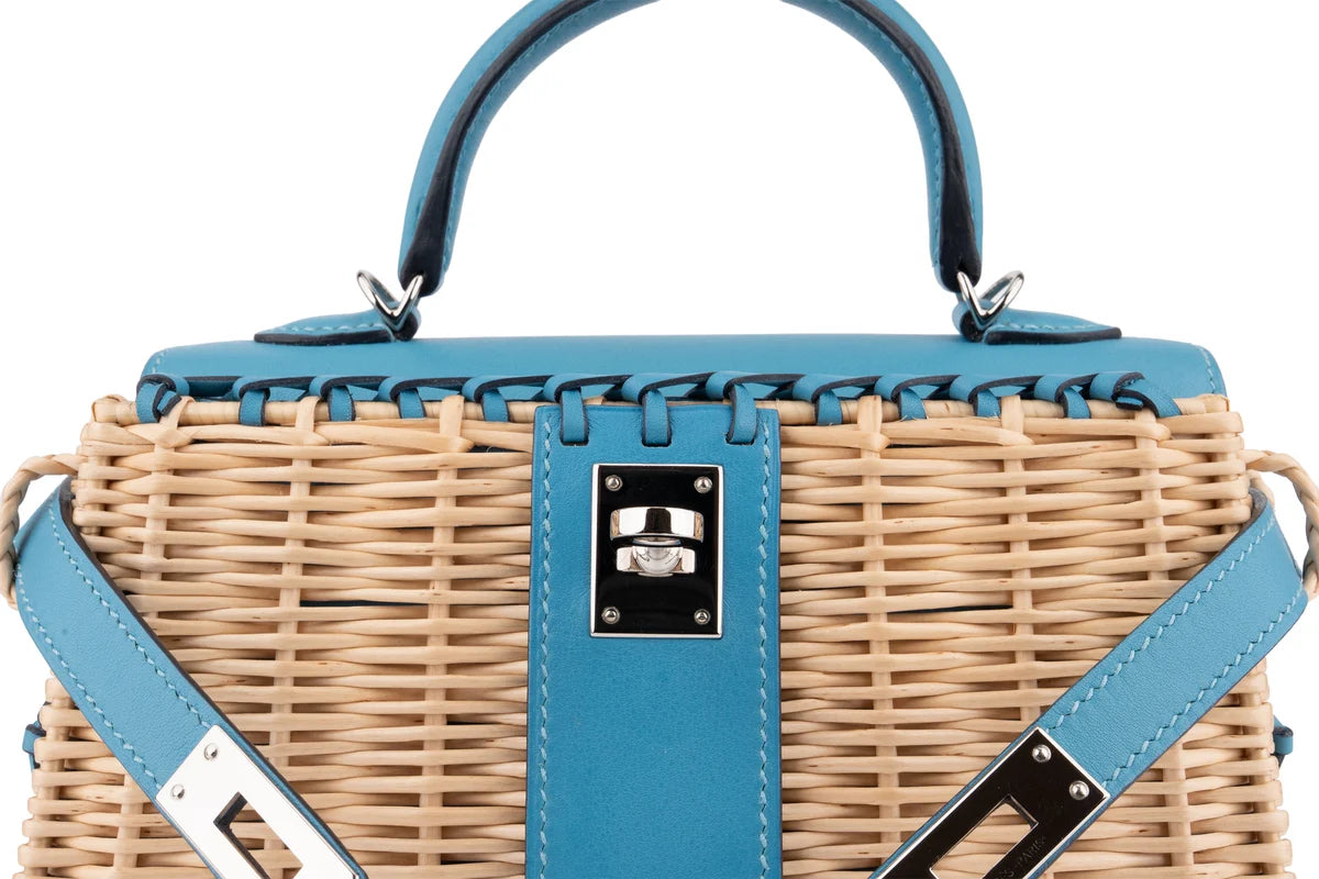 Hermès Mini Kelly Picnic Blue Du Nord PHW