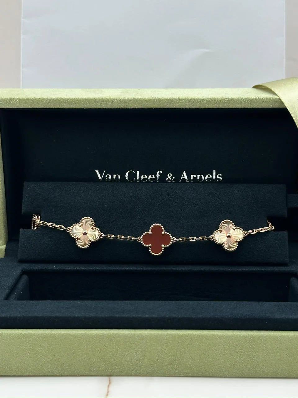 Van Cleef & Arpels Vintage Alhambra Bracelet Carnelian