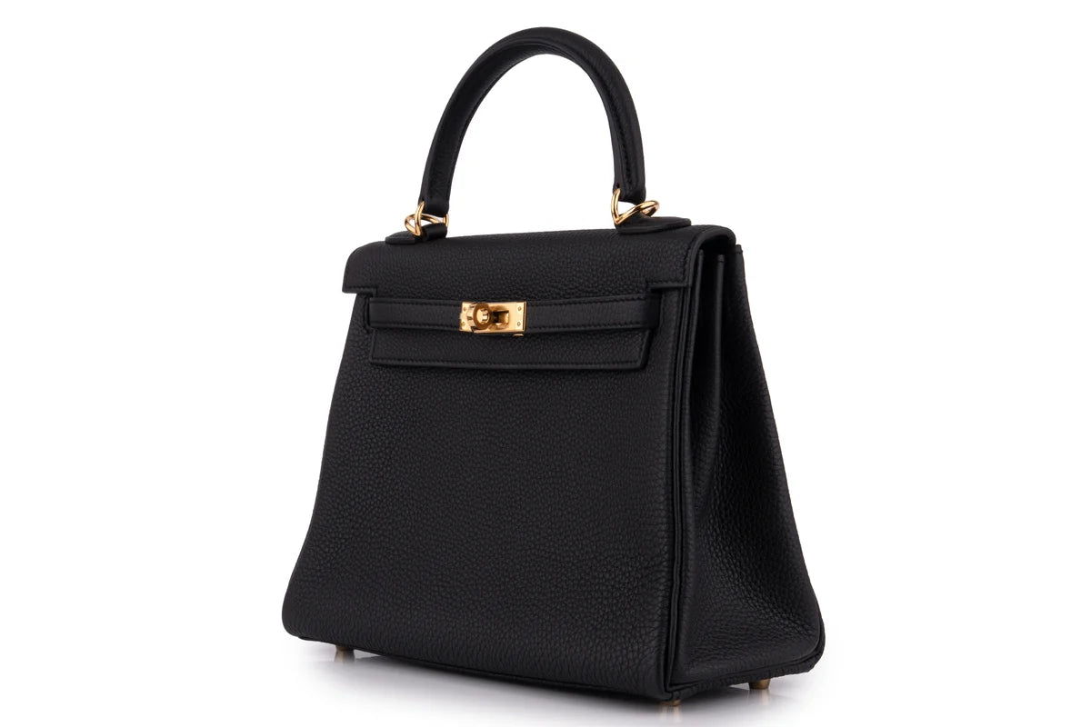 Hermès Kelly 25 Retourne Togo Noir GHW