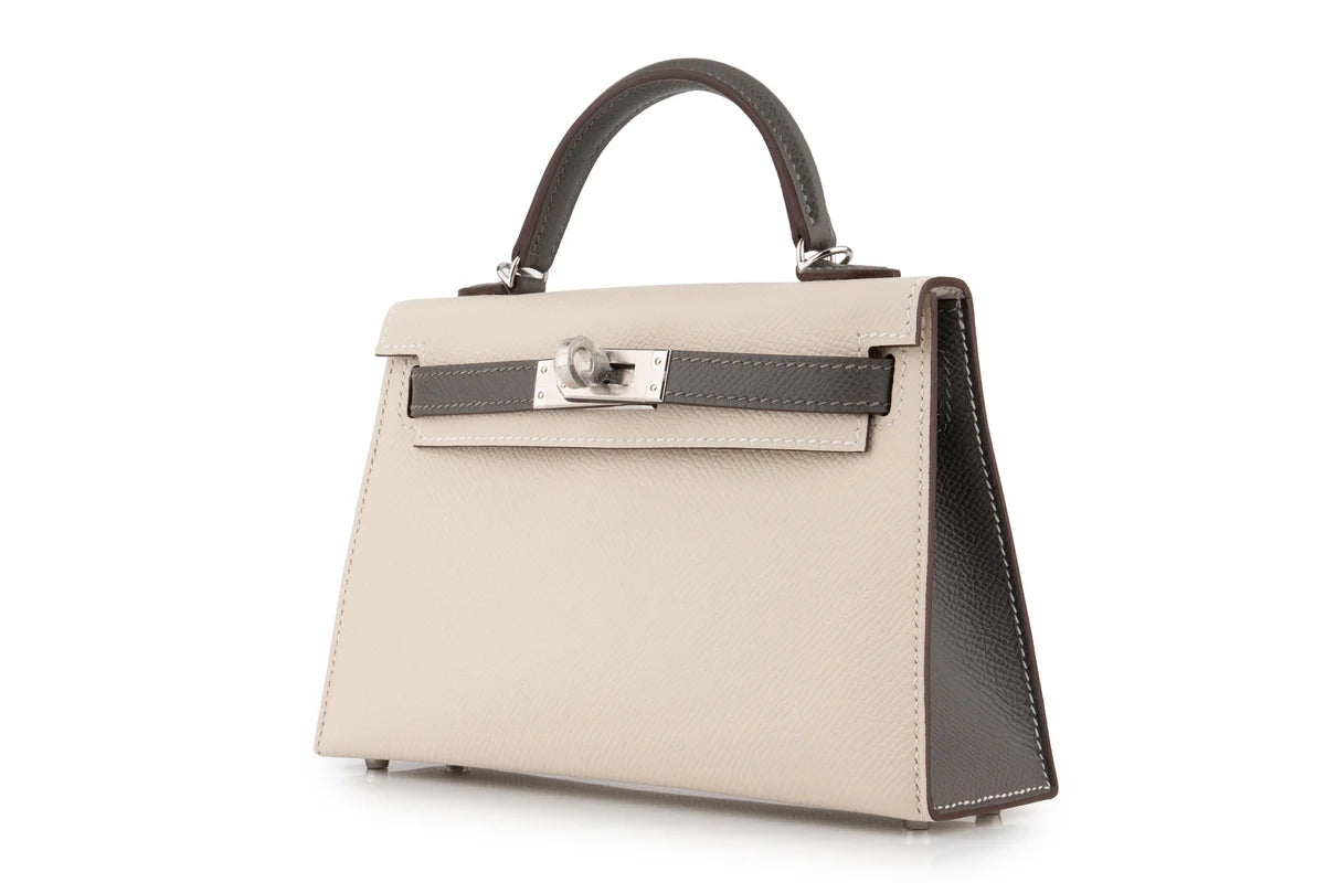 Hermès Mini Kelly HSS Epsom Craie/Gris Meyer PHW