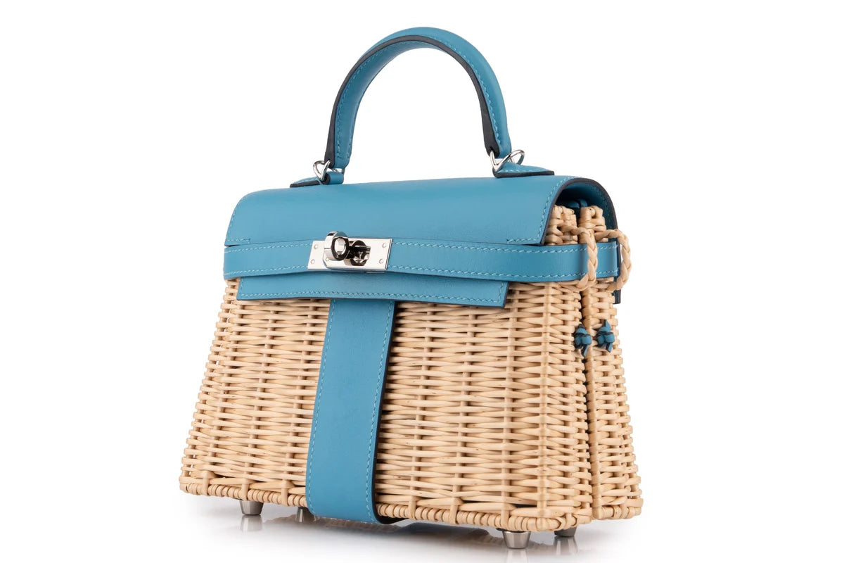 Hermès Mini Kelly Picnic Blue Du Nord PHW