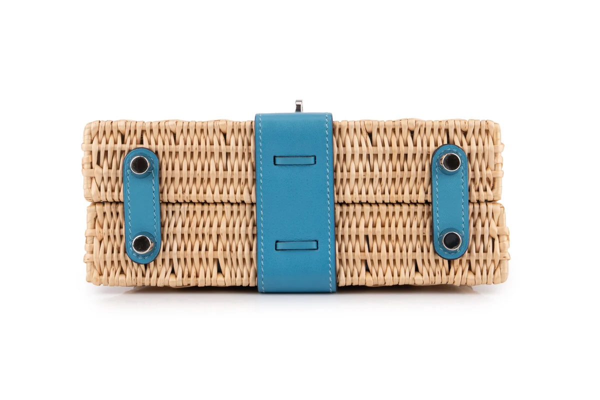 Hermès Mini Kelly Picnic Blue Du Nord PHW