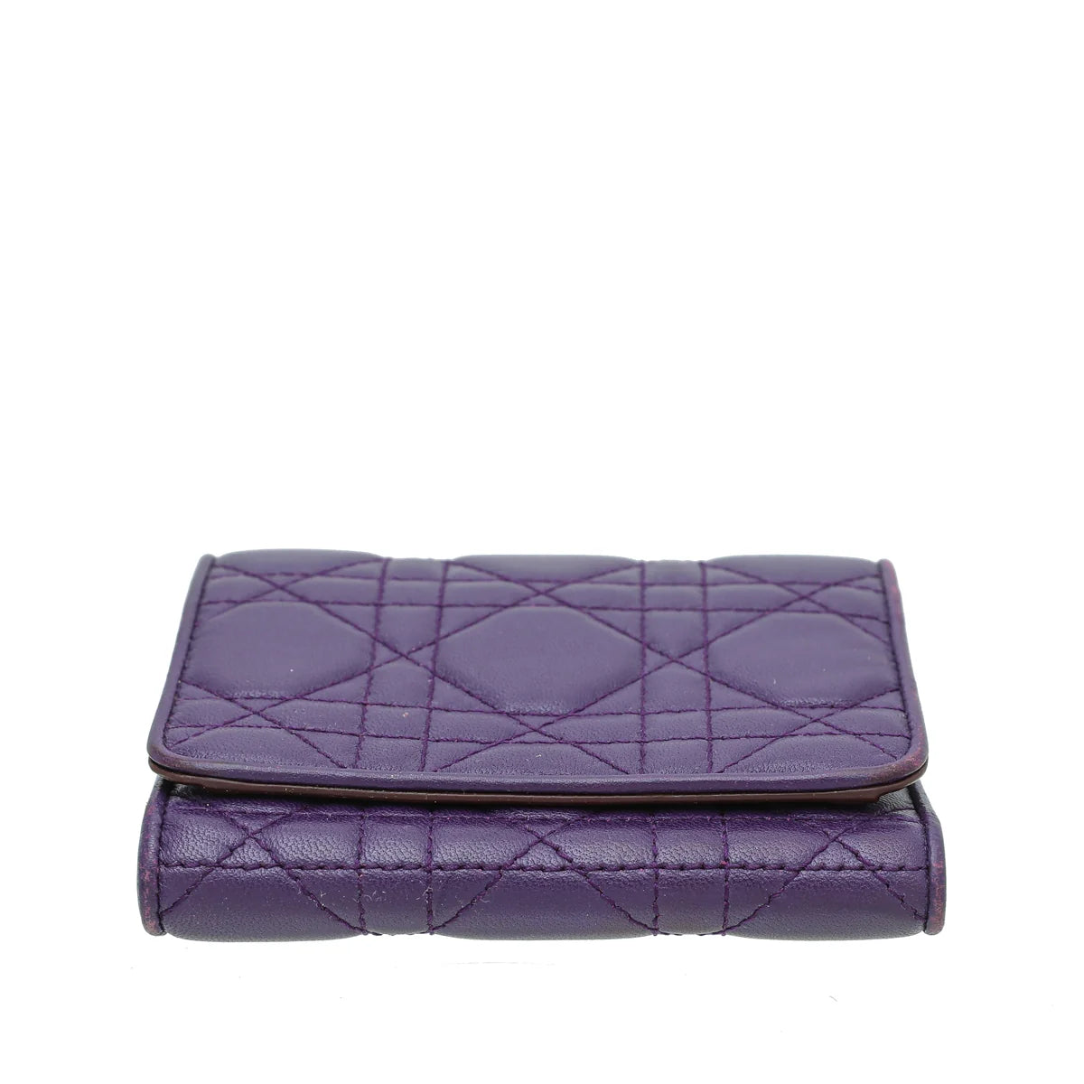 Christian Dior Tricolor Lady Dior Trifold Small Wallet