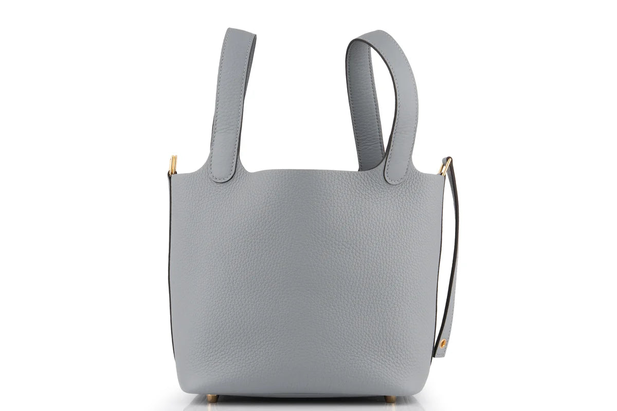 Hermès Picotin 18 Clemence Gris Pantin GHW
