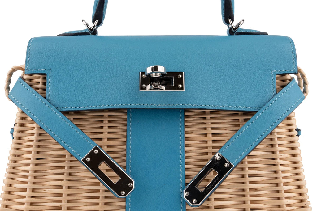 Hermès Mini Kelly Picnic Blue Du Nord PHW