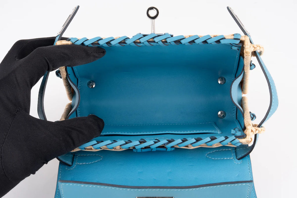 Hermès Mini Kelly Picnic Blue Du Nord PHW