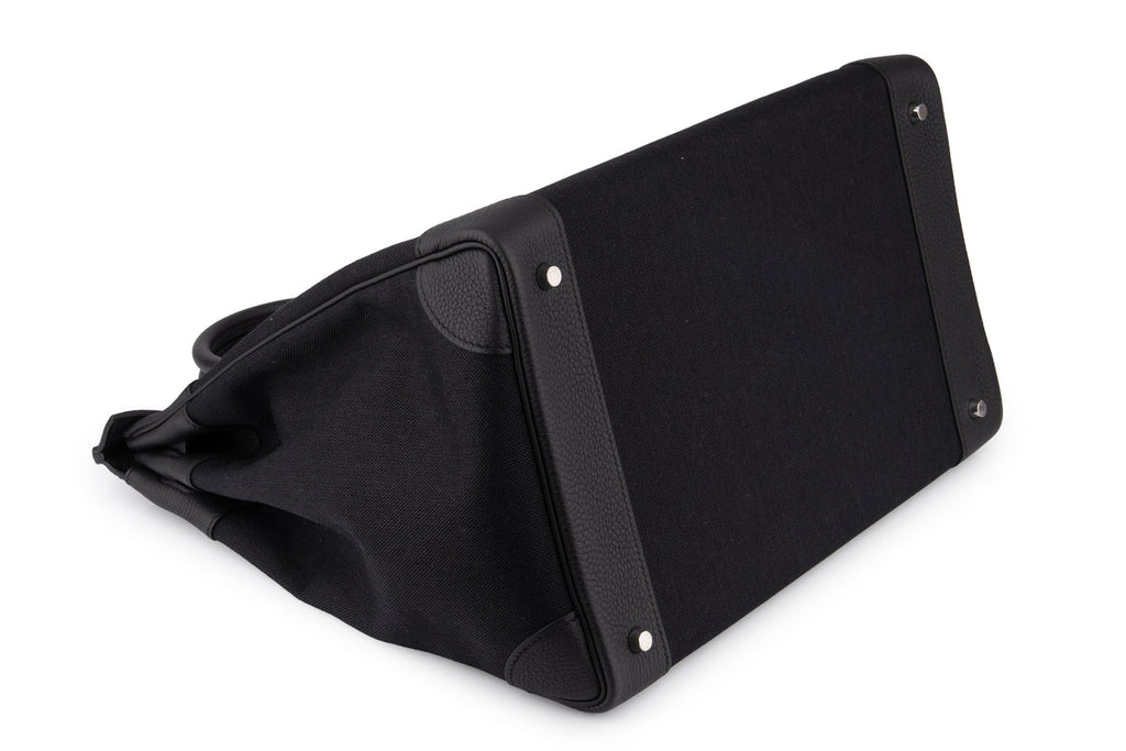 Hermès Hac 40 Military Canvas / Togo Noir PHW