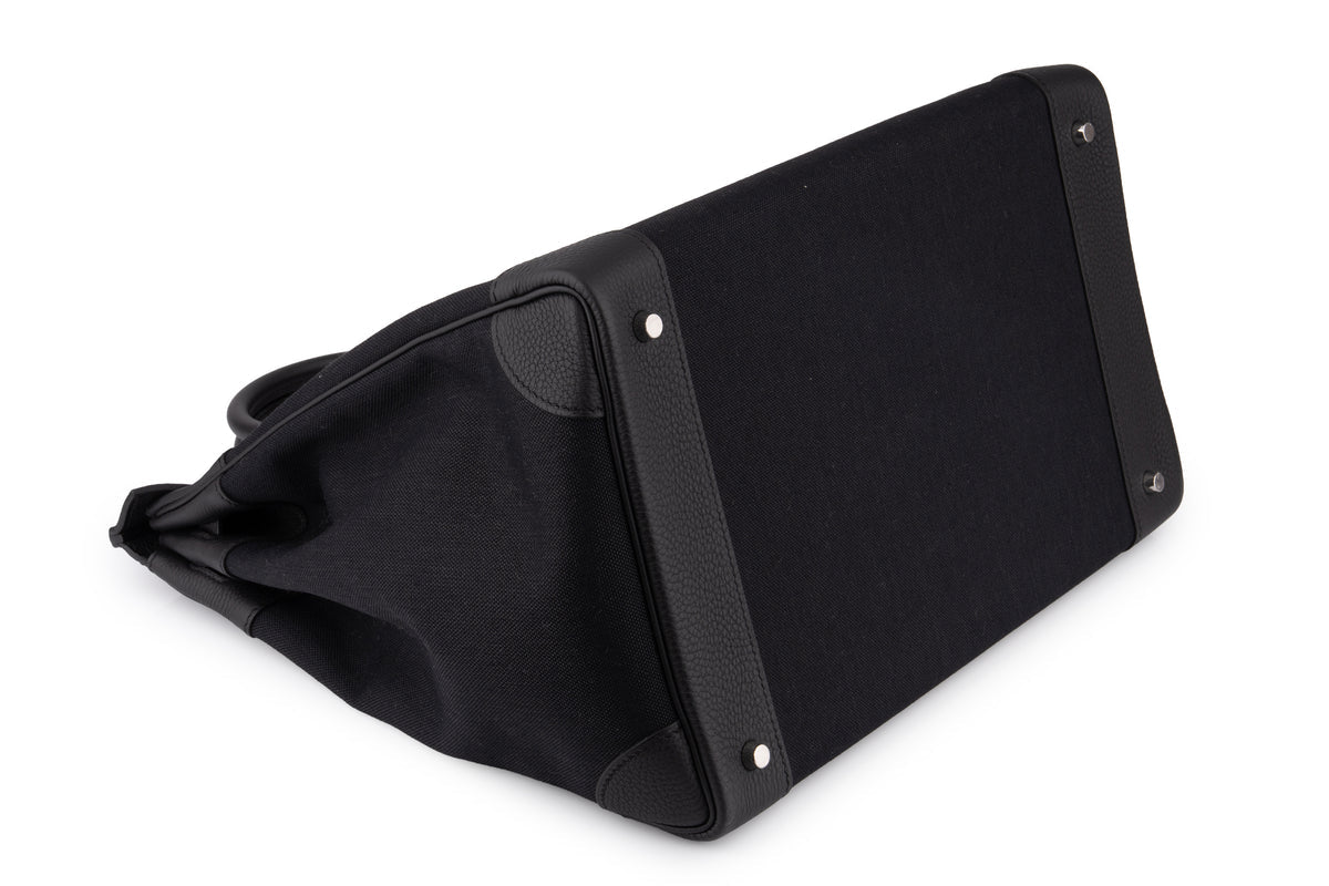 Hermès Hac 40 Military Canvas / Togo Noir PHW