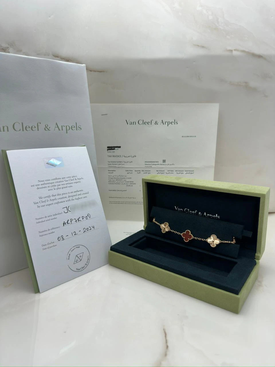 Van Cleef & Arpels Vintage Alhambra Bracelet Carnelian