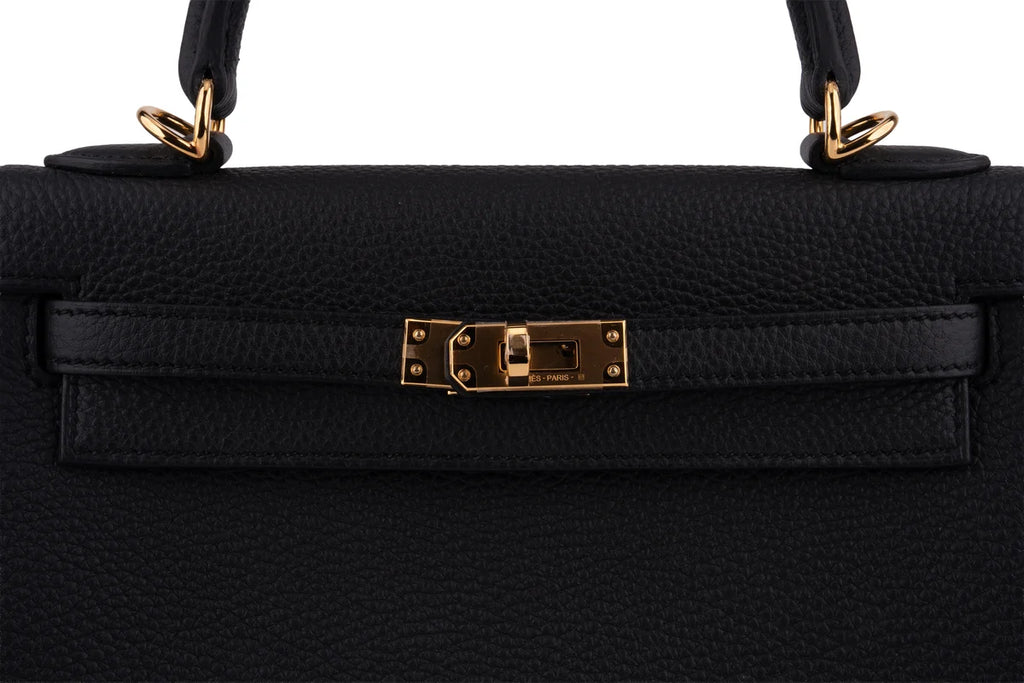 Hermès Kelly 25 Retourne Togo Noir GHW