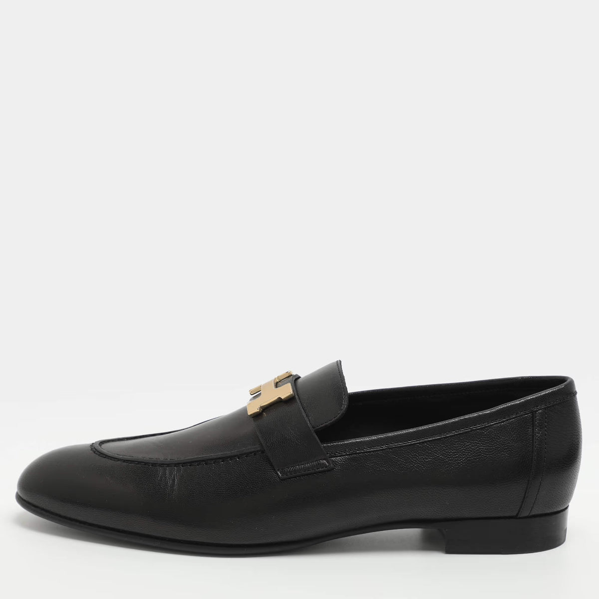 Hermes Paris Size 41 Black Leather Loafers