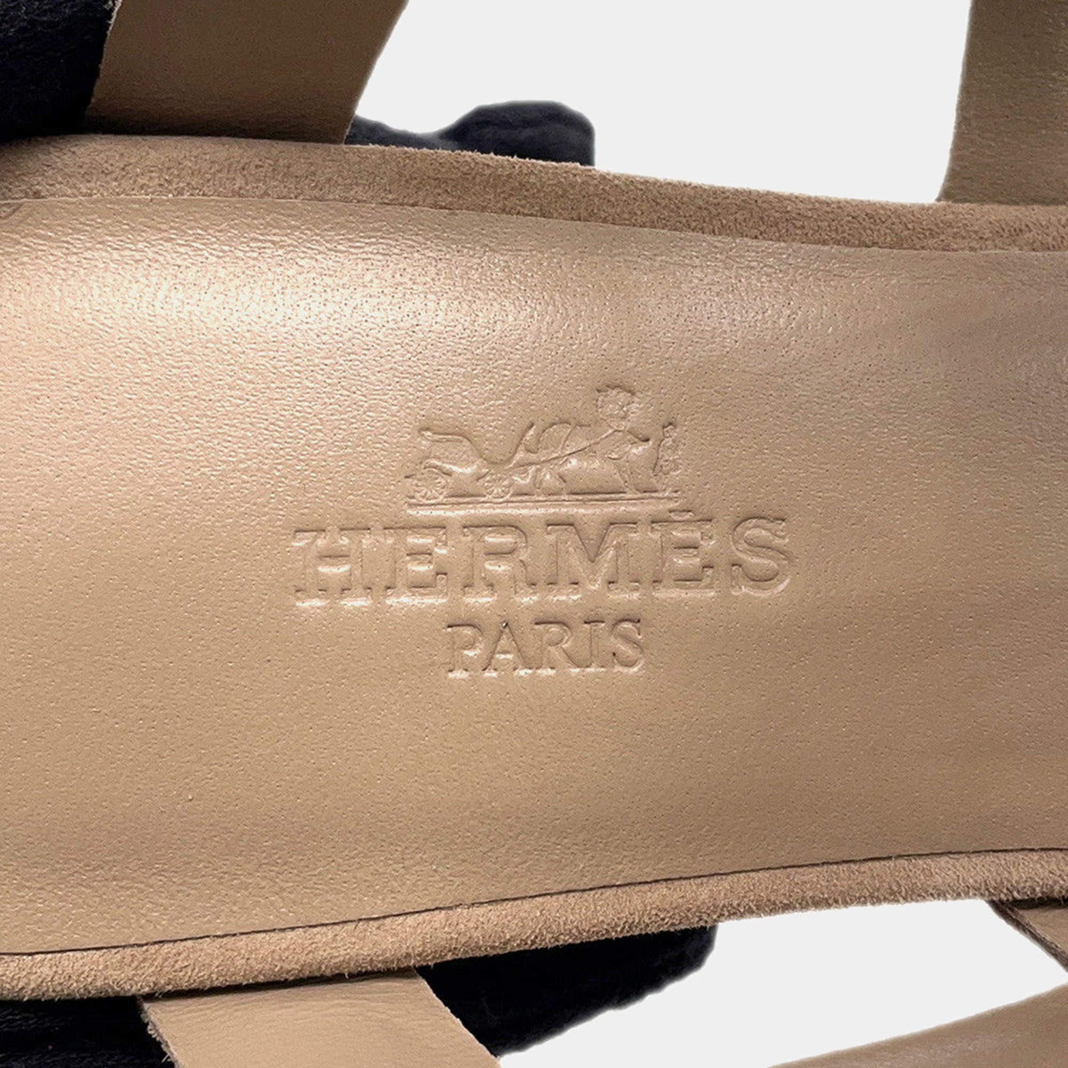 Hermes Sandals Lipari 70 Beige Camel Chevre Leather Velour Size 36